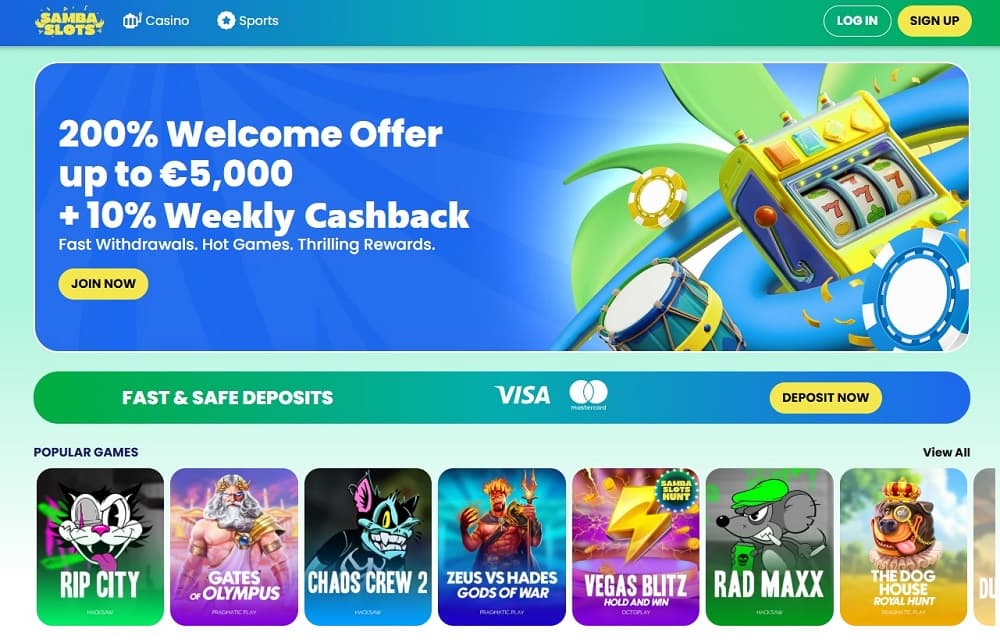 Samba Slots Dubai online casinos high RTP slots and live dealer games